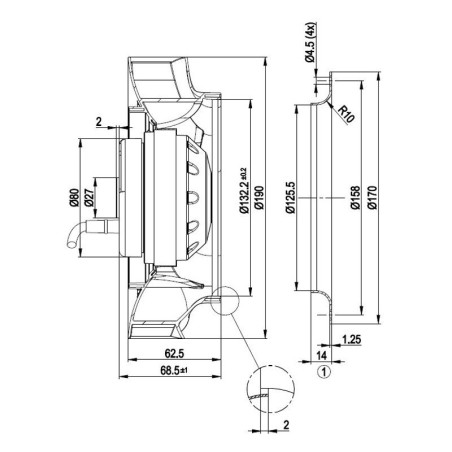Ventilateur radial EBM R4S190 RA04-11