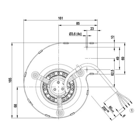 VENTILADOR CENTRÍFUGO EBM D2E097 BI56-G2
