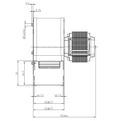 Ventilador centrífugo EBM RLD85/4200A32 3030