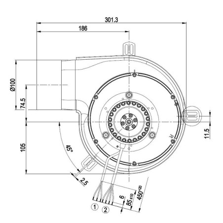 ESTRATTORE EBM G2E180 CG82-12
