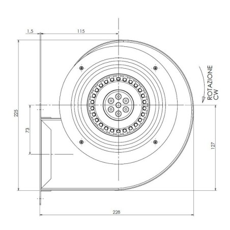 VENTILATEUR CENTRIFUGE D'ESSAI VC14LA/H15 125W