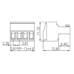 CONECTOR DE 2 POLOS PASO HEMBRA DE 3,81 MM | Newgardenstore.eu