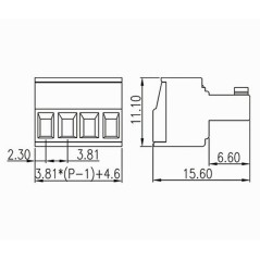 10-POLE CONNECTOR 3.81mm PITCH FEMALE