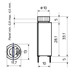 FUSE HOLDER + BOX 5x20mm BAYONET