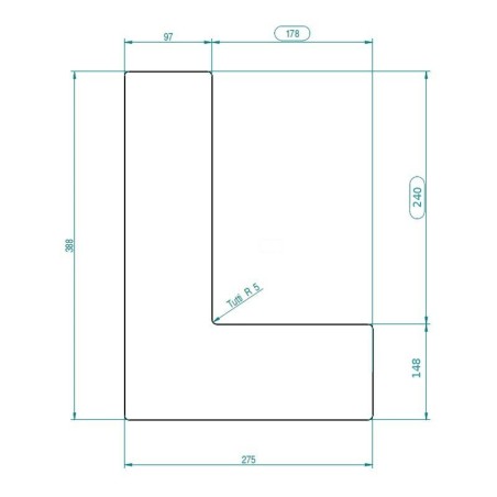 Geformtes Vermiculit 388x275x50 MCV0004