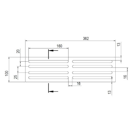 GRIGLIA IN GHISA 362x100x10mm