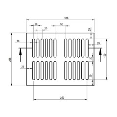 GRILLE EN FONTE 318x248mm 3,9Kg