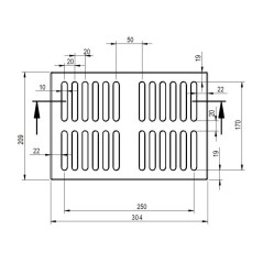Gusseisengrill 304x209mm 3,7kg