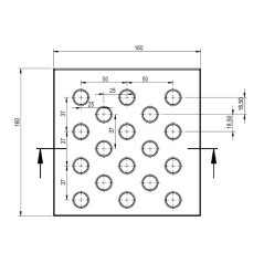 CAST IRON GRILL 160x160 WITH 15mm HOLES