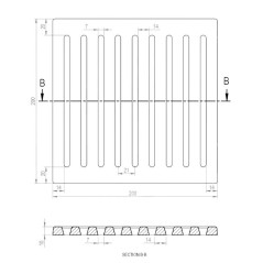 GRILLE EN FONTE 200x200x10mm 1,7 kg | Newgardenstore.eu