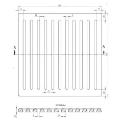 PARRILLA DE HIERRO FUNDIDO 250x250x10mm 2,7Kg | Newgardenstore.eu