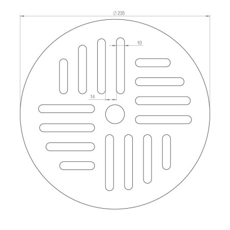 Rundgitter 235 mm H-10 mm
