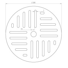 GRIGLIA CIRCOLARE 200mm H-10mm