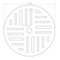 GRILLE CIRCULAIRE 210 mm H-10 mm