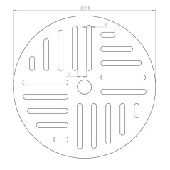 Runder Grill 215 mm H-10 mm