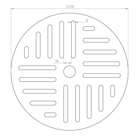 Runder Grill 215 mm H-10 mm