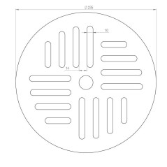 Runder Grillrost 235 mm H-10 mm mit Stufe