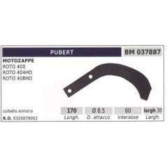 Lama sinistro fresa per motozappa motocoltivatore ROTO 400 PUBERT