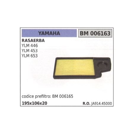 Filtro de aire YAMAHA para cortacésped YLM 446 453 653 006163 MOWER | Newgardenstore.eu