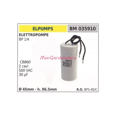 Condensateur ELPUMPS scie électrique BP 1/4 035910 | Newgardenstore.eu