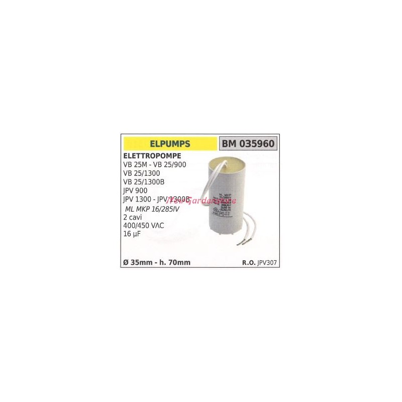 ELPUMPS capacitor VB 25M electric saw 25/900 25/1300 035960