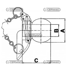 Cônes de guidage des brosses avec chaîne et goupille d'encliquetage pour crochets inférieurs Ø 11mm goupille | Newgardenstore.eu