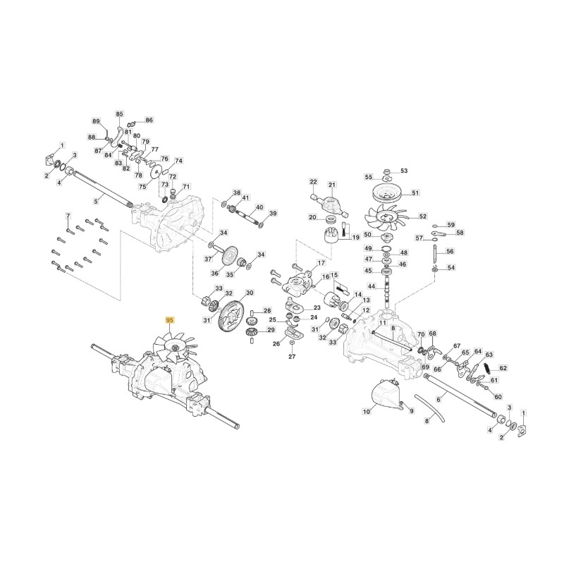 LXHT20-Getriebe für ORIGINAL STIGA 1538H-SD 1543H-SD Aufsitzmäher