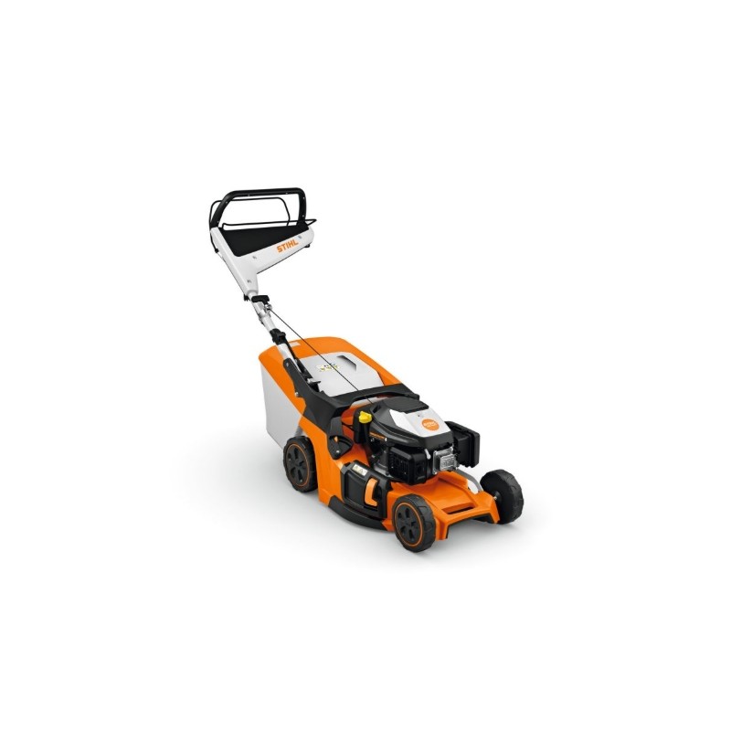 STIHL RM 448 T petrol lawnmower, 166 cc, 46 cm cutting width, 52 L grass catcher