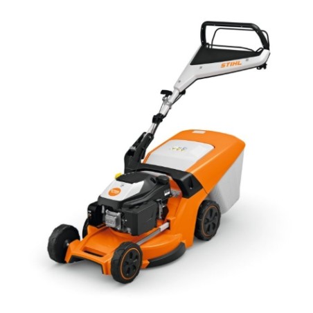 STIHL RM 448 T petrol lawnmower, 166 cc, 46 cm cutting width, 52 L grass catcher