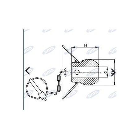 Guide cone for lower linkage agricultural tractors 3/2 category 01451