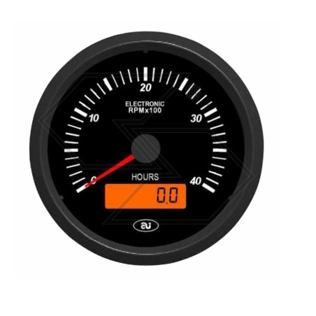 Rev counter with hour counter 12/24 VOLT diameter 80 mm NEWGARDENSTORE | Newgardenstore.eu