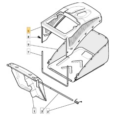Upper part of the AL646SB CSA534TR grass cutter bag, ORIGINAL STIGA 122486094/0