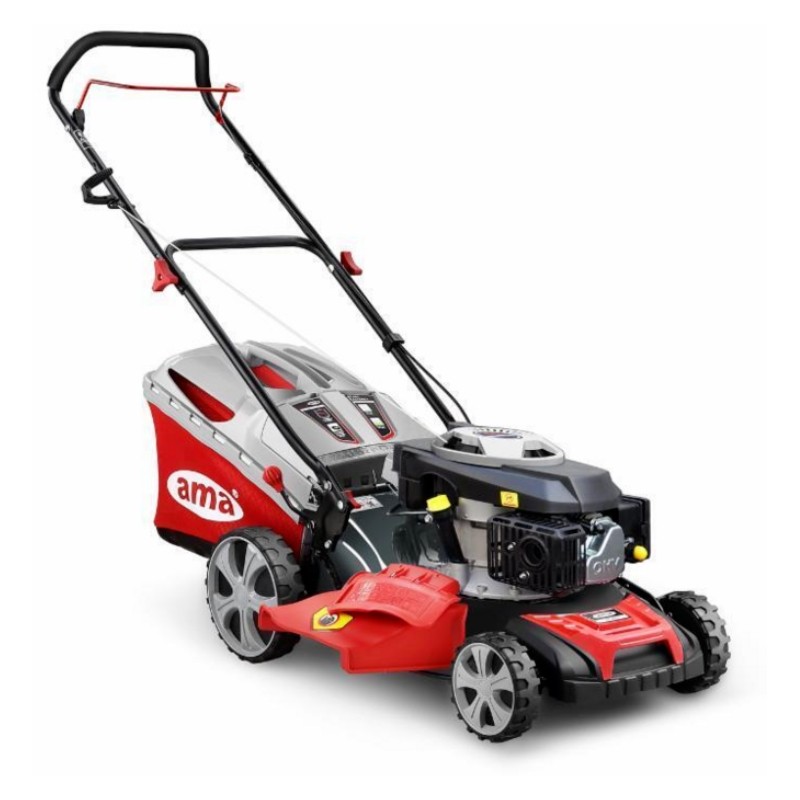 Cortacésped de gasolina AMA NRS 465T de 146 cc, ancho de corte de 46 cm, recolector de césped de 60 L