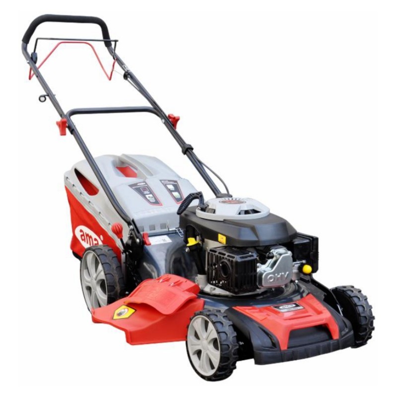 Cortacésped de gasolina AMA NRT 465, 146 cc, ancho de corte de 46 cm, recolector de césped de 60 L