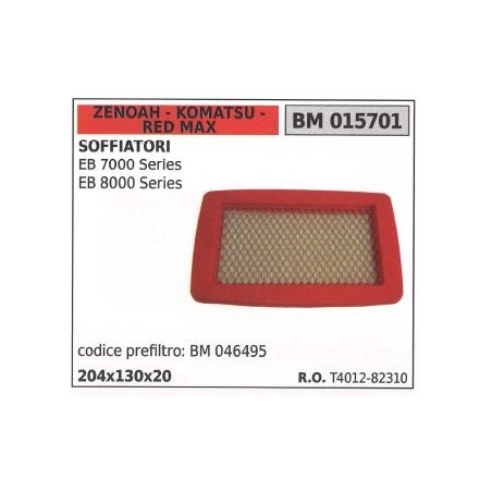 Air filter ZENOAH for blower EB 7000 SERIES and EB 8000 SERIES 015701