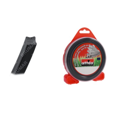 ATTILA Vierkant-Freischneiderdraht, Durchmesser 2,4 mm, Länge 15 Meter | Newgardenstore.eu
