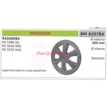 PROGREEN Lawnmower Cutter Wheel Outer Wheel PG 5380 SQ 035784 | Newgardenstore.eu