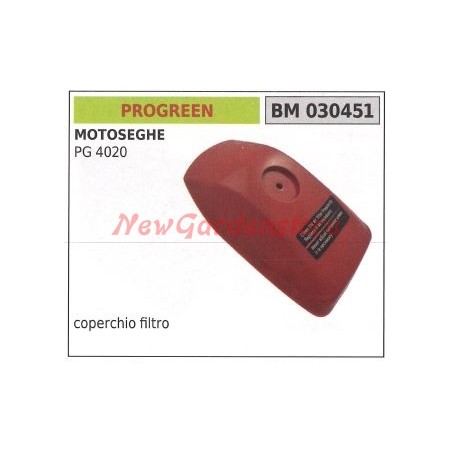 PROGREEN Couvercle de filtre à air pour tronçonneuse PG 4020 PG4020 030451 | Newgardenstore.eu