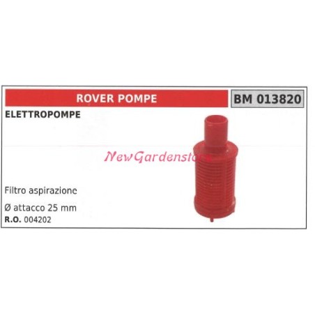 Filtro aspirazione ROVER elettropompa 013820