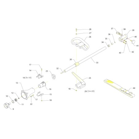 Aluminiumgelenk Combo DGJ330N 24mm CG8406 ORIGINAL BLUE BIRD | Newgardenstore.eu