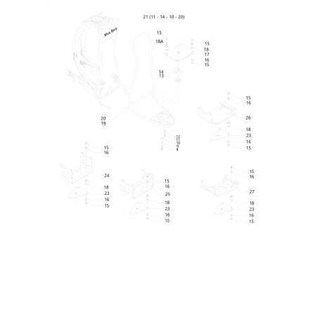 TJ53 MOCHILA NEGRA SOPORTE DE MOTOR 511820 ORIGINAL BLUE BIRD | Newgardenstore.eu