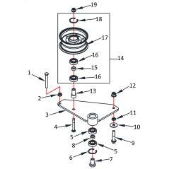 PULEGGIA TENDICINGHIA COMP. ZTR 60 462072 ORIGINALE BLUE BIRD