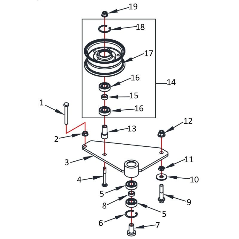 POULIE DE TENDEUR DE COURROIE COMP. ZTR 60 462072 ORIGINAL BLUE BIRD