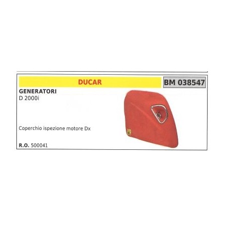 Coperchio ispezione motore destro DUCAR per generatore D 2000i | Newgardenstore.eu