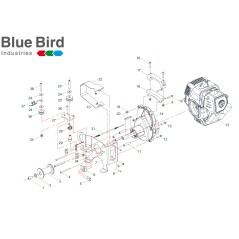 Cadre de treuil BB610 rouge 754300 d'origine  BLUE BIRD