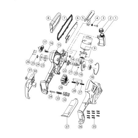 Komplettmotor CS 2206 Holz 7090003470009 ORIGINAL BLUE BIRD | Newgardenstore.eu