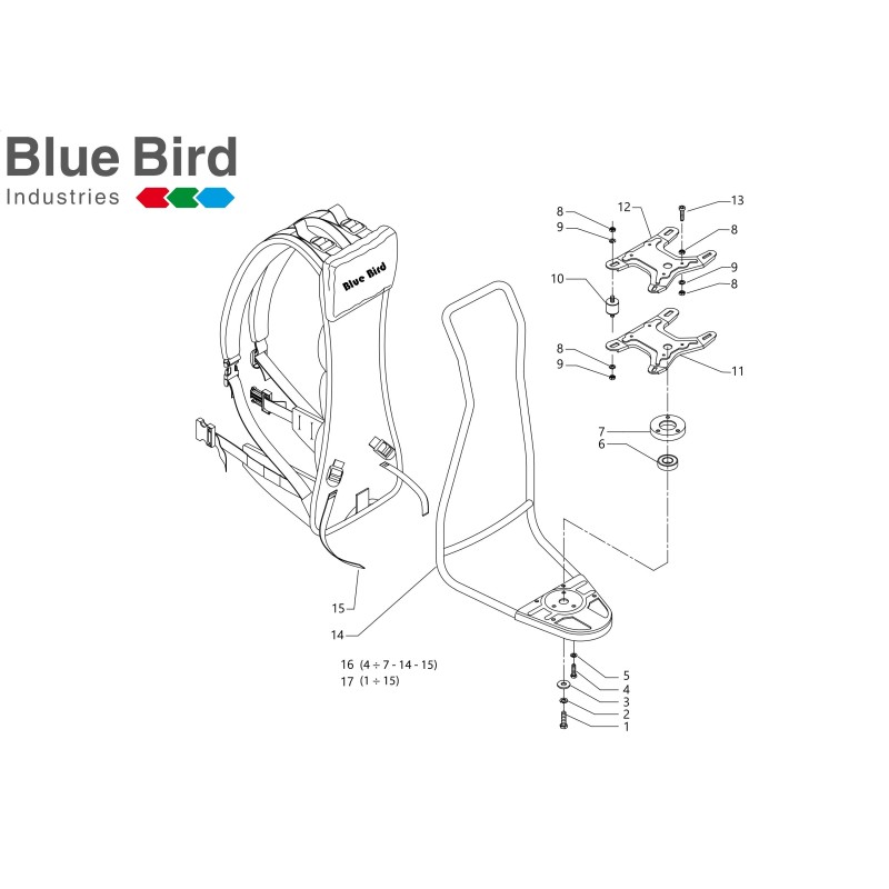 KOMPLETTER PROFESSIONELLER RUCKSACK ORIGINAL __MARKE__1 723610 ORIGINAL  BLUE BIRD