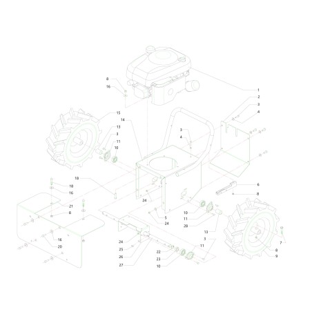 ALH/DOM TS RED ENGINE MOUNT F04282 ORIGINAL BLUE BIRD | Newgardenstore.eu