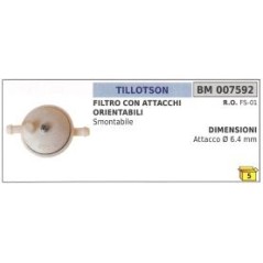 TILLOTSON FS-01 filtre à essence amovible avec accessoires pivotants