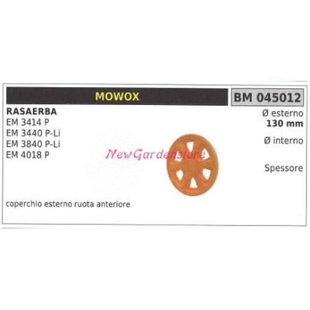 MOWOX-Vorderradabdeckung MOWOX-Rasenmäher EM 3414 P 045012 | Newgardenstore.eu